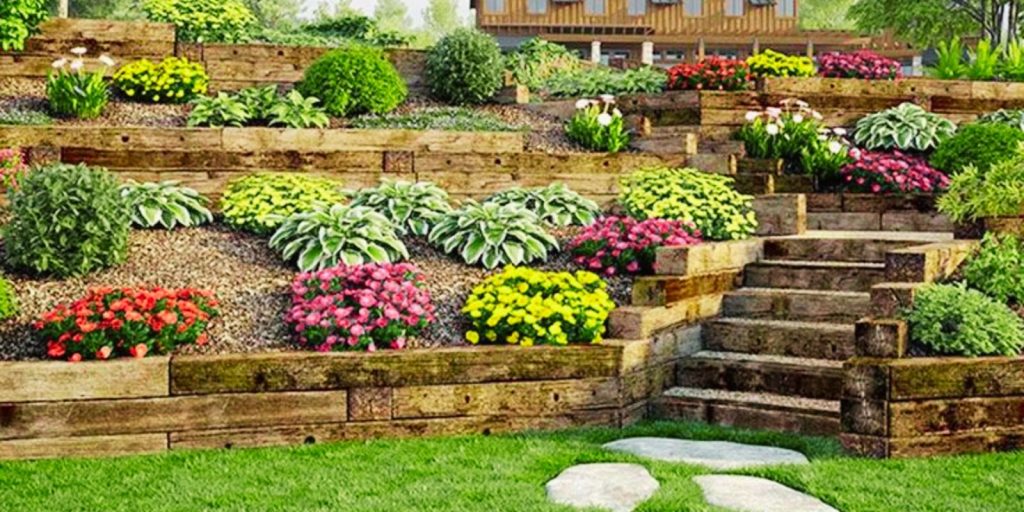 Small Sloped Front Yard Using Colorful Flowers