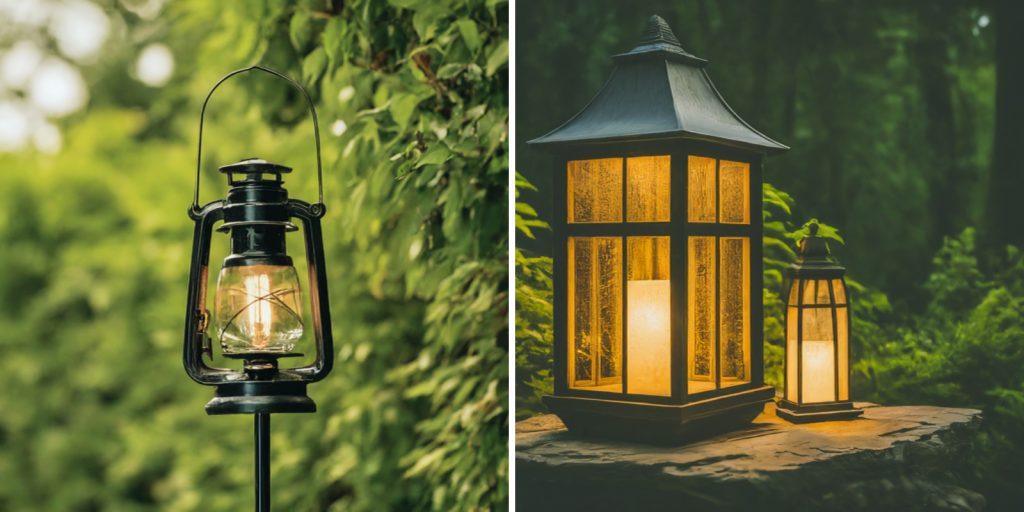 A couple of classic lantern light bulbs, outdoor floor lamp ideas