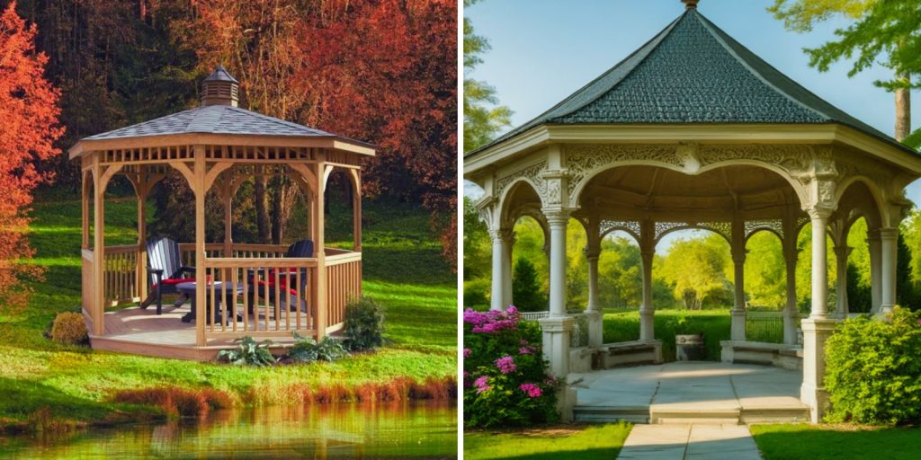  beautiful gazebos surrounded by trees